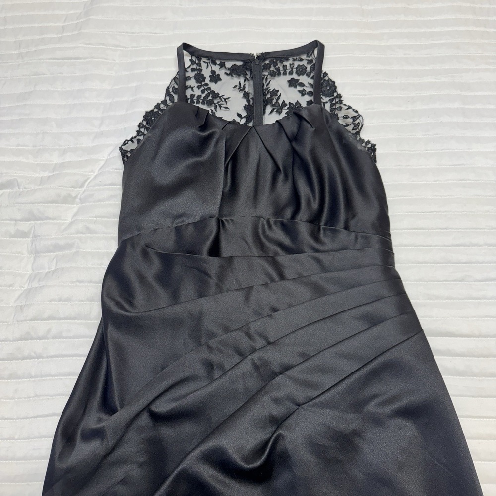 Couture Collection Black‎ Lace Top Full Length Evening Gown A Line Dress Size 14